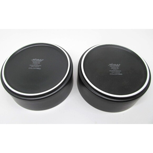 Noritake COLORTRIO Graphite 6" X 2 1/2" Cereal Bowls Set of 2 - Picture 6 of 8